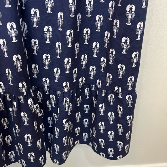 Vineyard Vines Navy Lobster Print Cotton Flutter Sleeve Maxi Dress Women’s Large - Picture 3 of 12